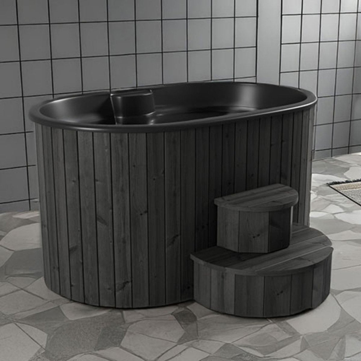 SaunaLife S2B black wood hot and cold immersion tub