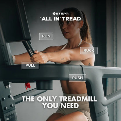 Athlete performing endurance training on STEPR All-In Tread XL treadmill