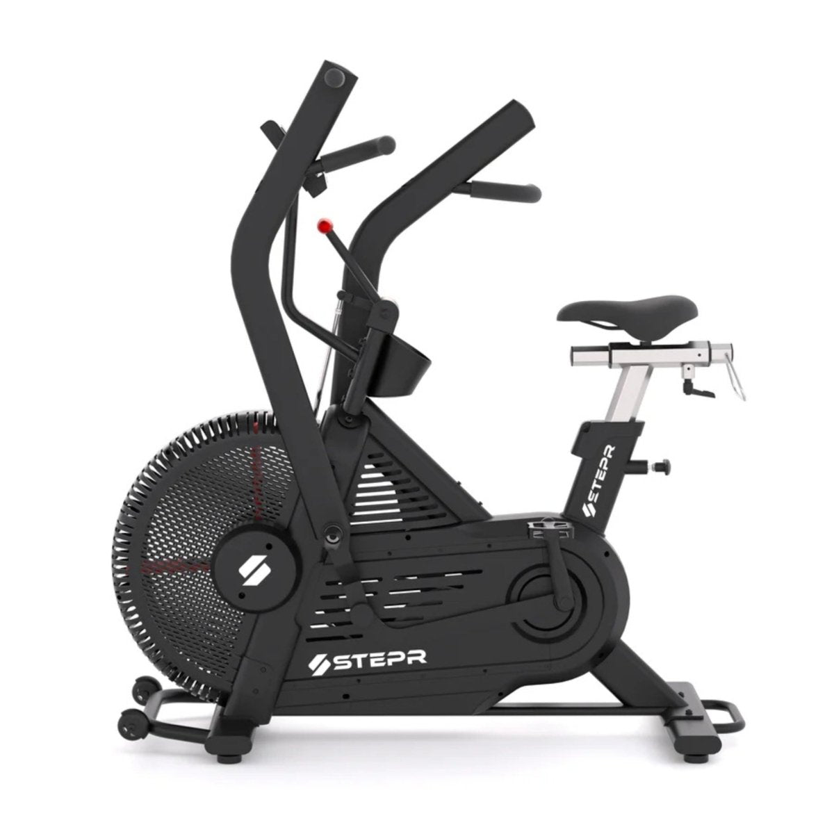 Athlete performing endurance cardio on STEPR Bionic Bike XL air bike