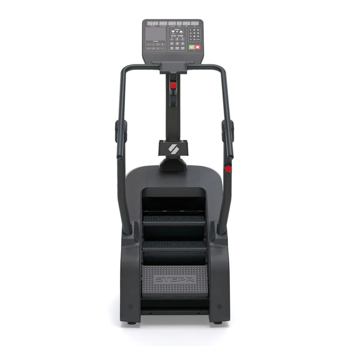 Home stair climber fitness machine in black design for cardio training