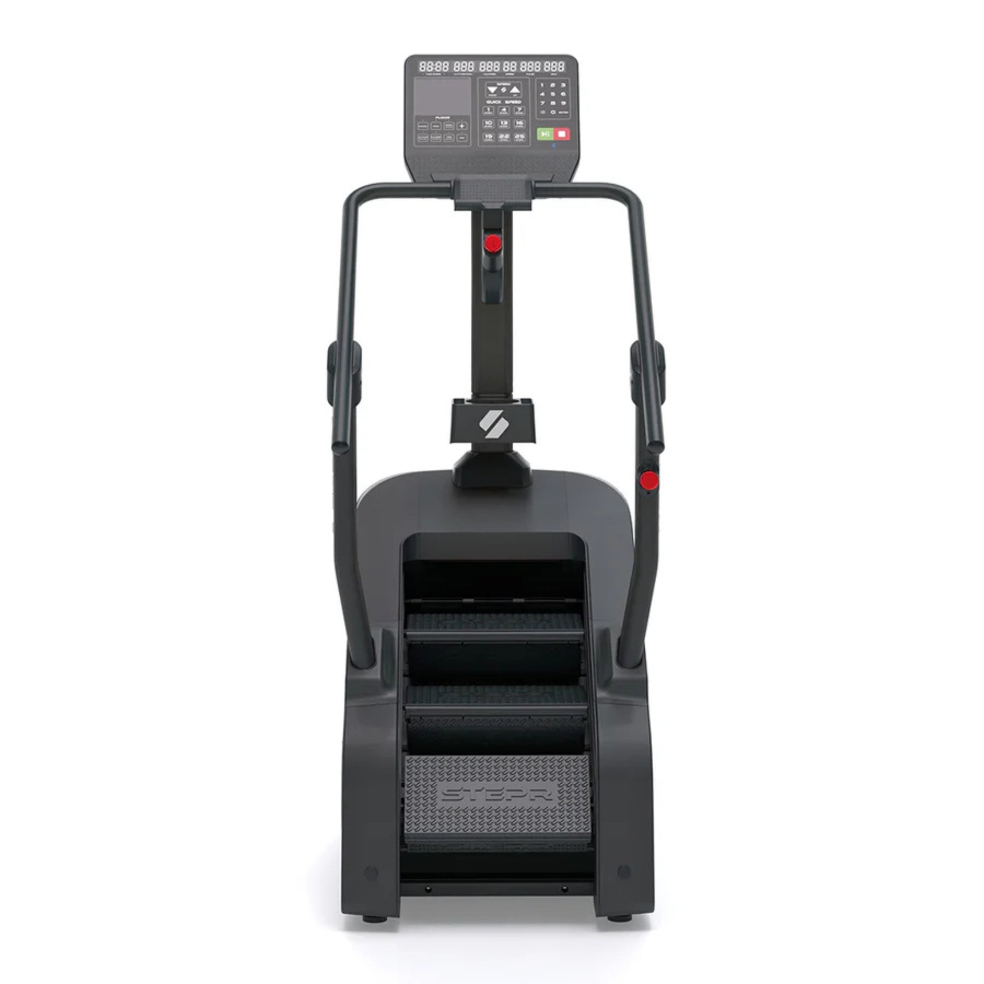 Home stair climber fitness machine in black design for cardio training