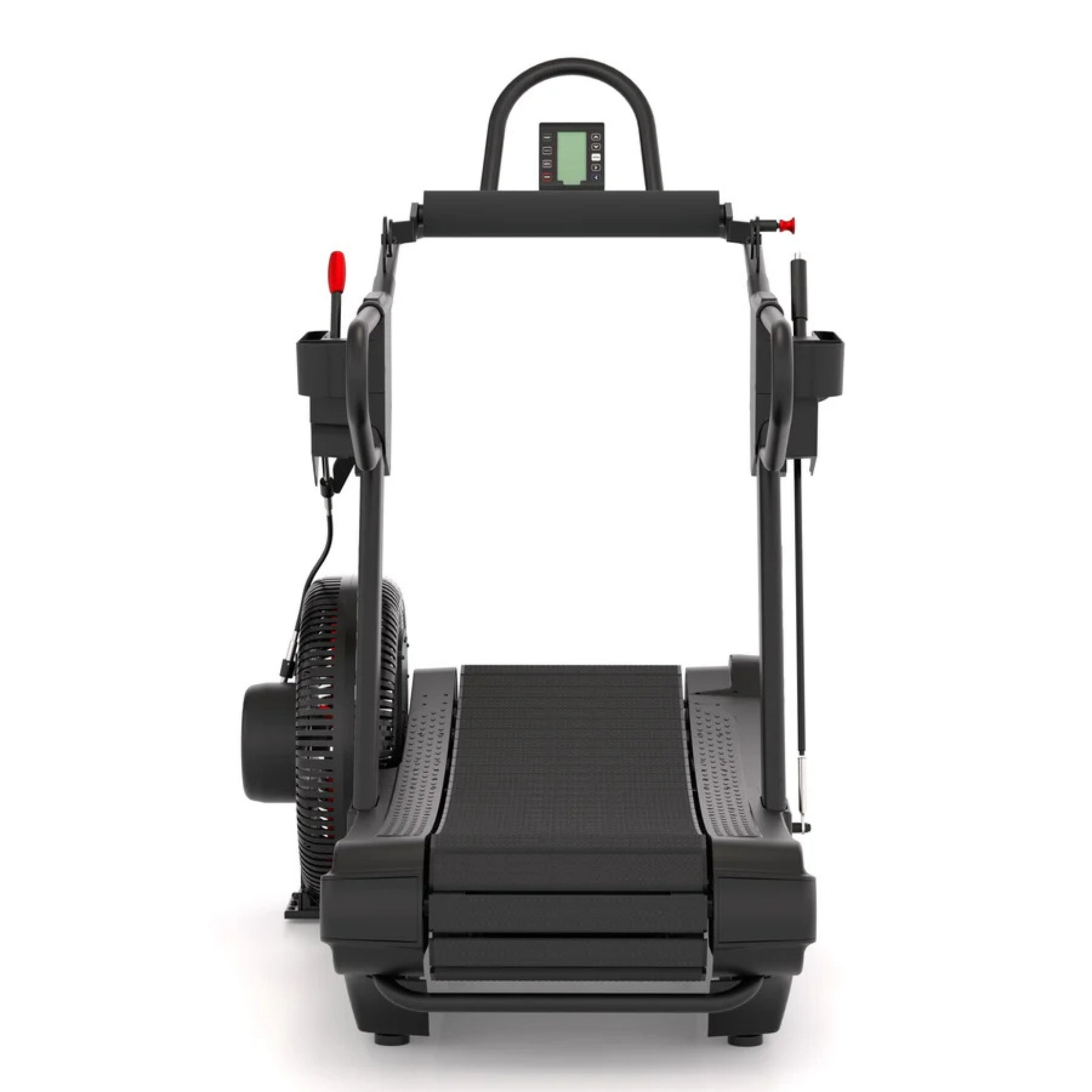 Front view of STEPR treadmill with high-resolution console display