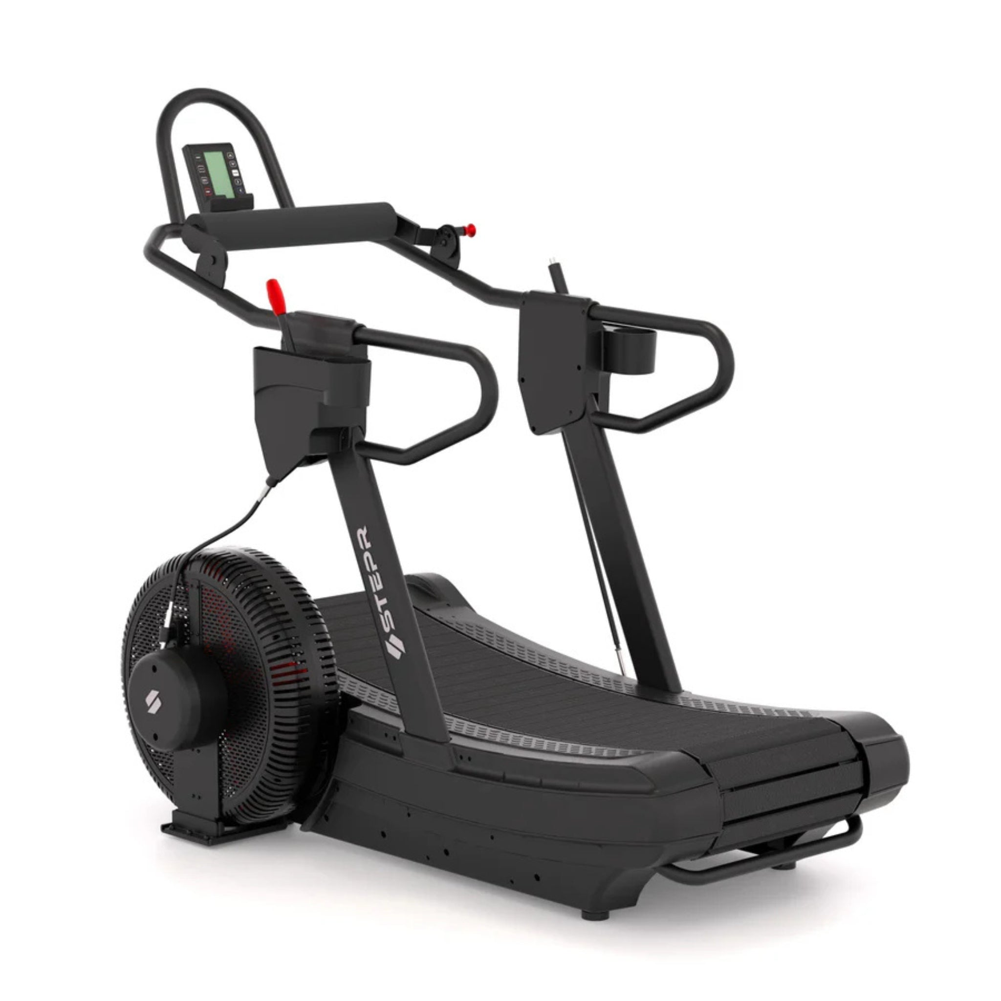 STEPR treadmill in sleek black design for professional cardio training