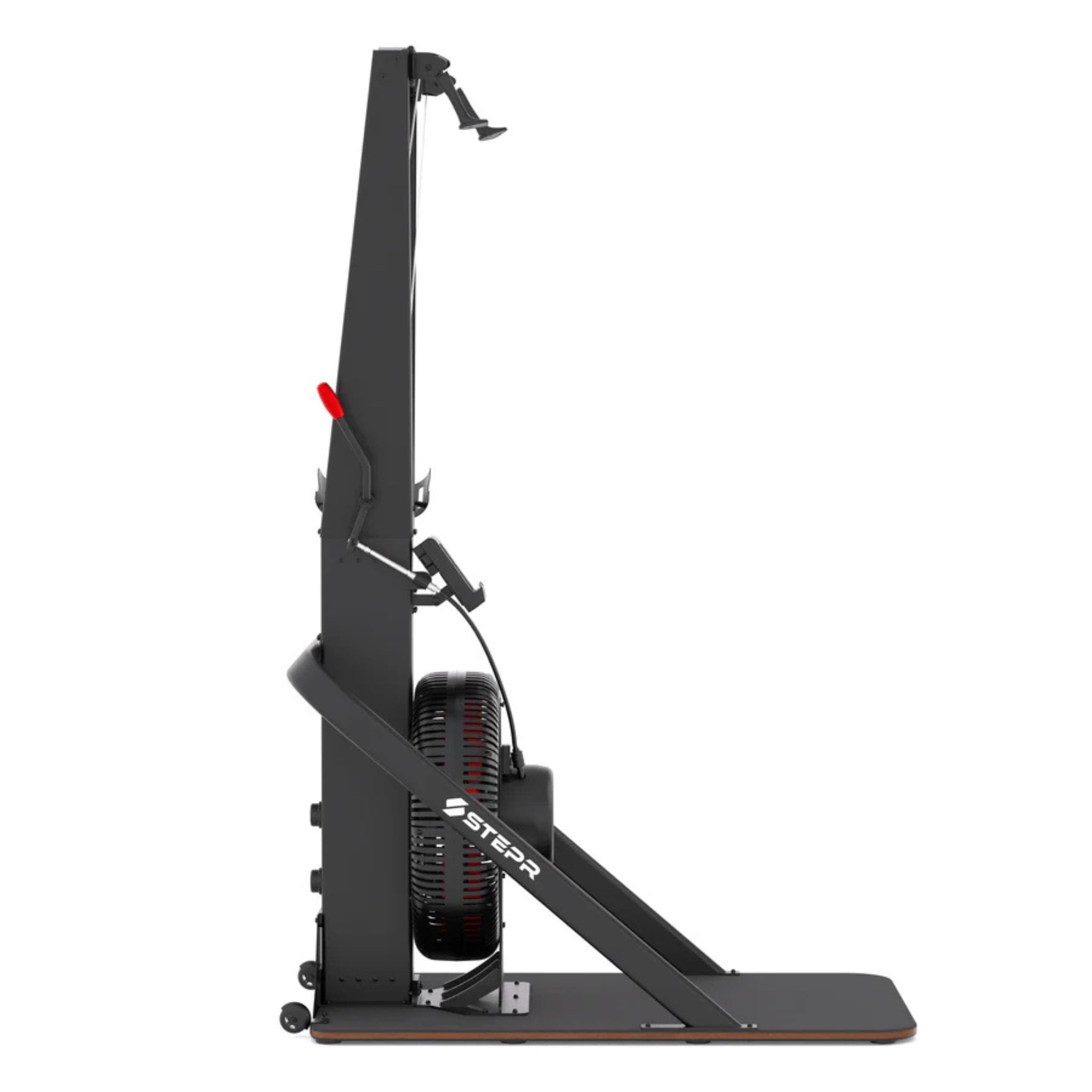 Side profile of STEPR vertical climber machine with ergonomic design