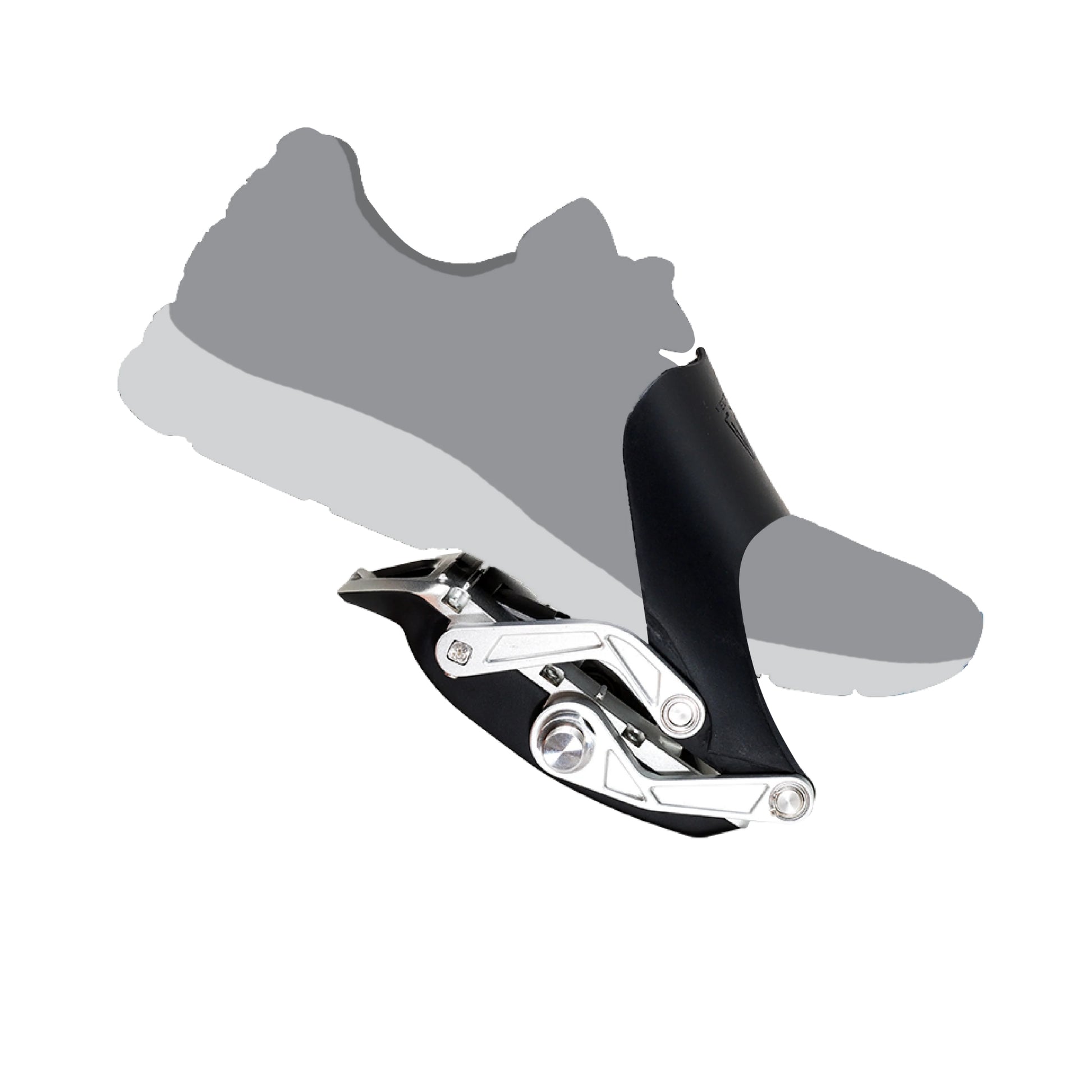 Side profile of Vectus Sport smart biomechanical foot support system with integrated spring-loaded structure for motion control