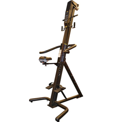 VersaClimber SRM Rehab in brown finish, designed for rehabilitation, low-impact cardio, and strength training on a white background.