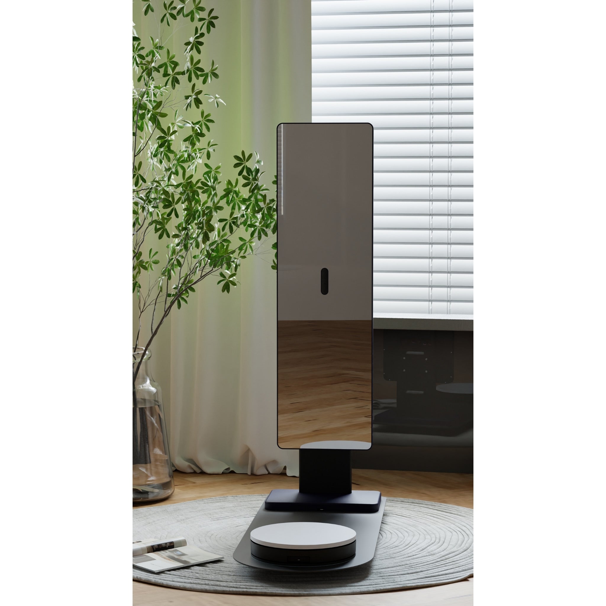 Visbody M30 3D body scanner in a modern lifestyle room with plants for body composition and health analysis