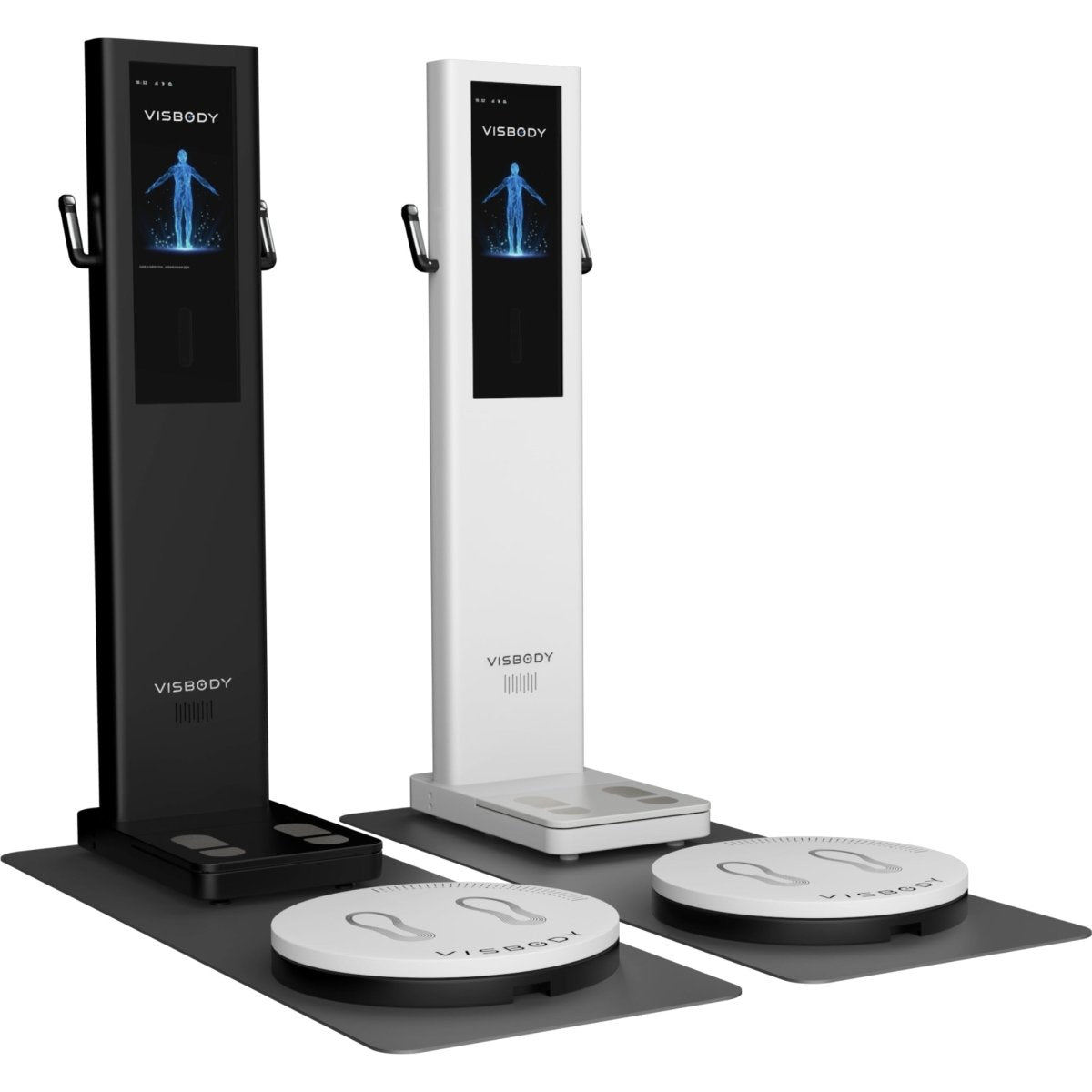 Visbody S30 3D body scanner in black and white models for body composition and health analysis