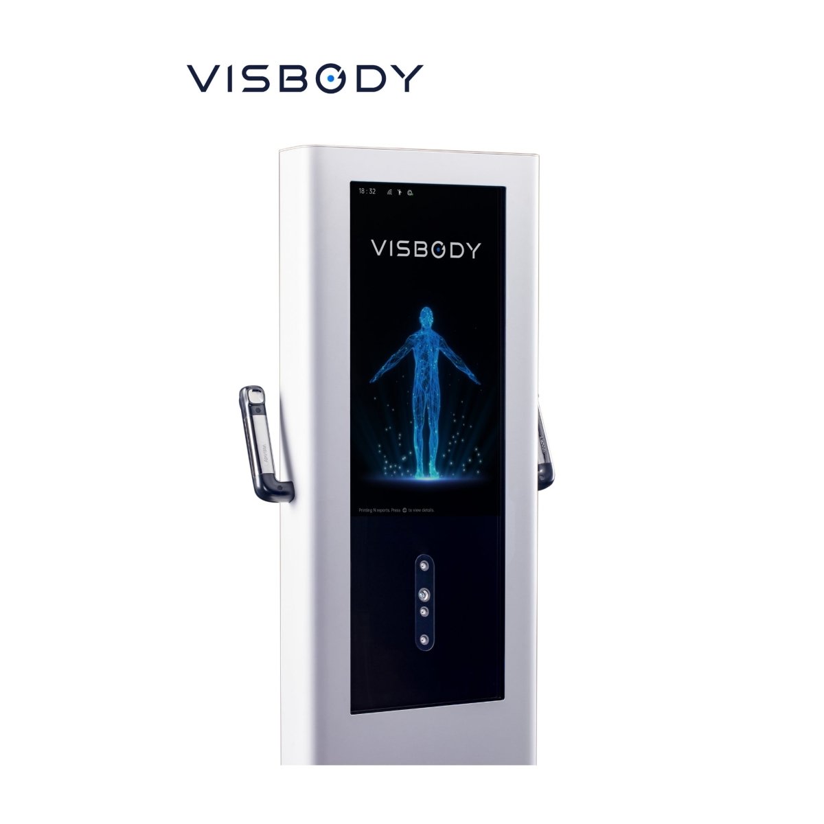 Visbody S30 advanced 3D body scanner and body composition analyzer machine on white background