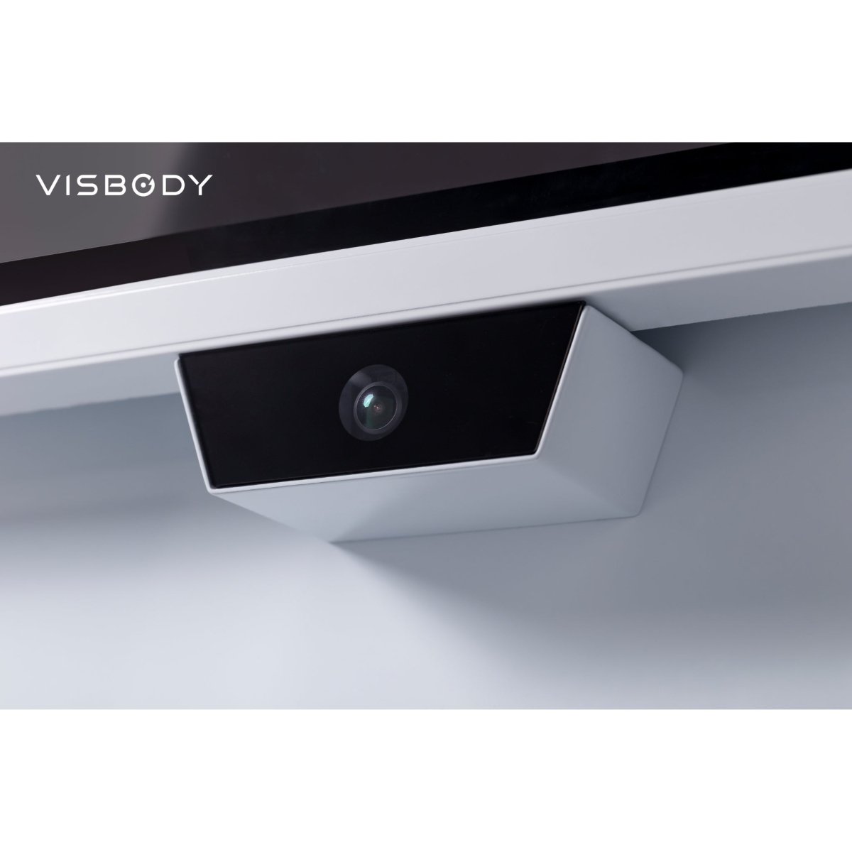 Close-up of Visbody T30 precision 3D body scanner camera sensor for accurate body measurement and posture analysis on a white background