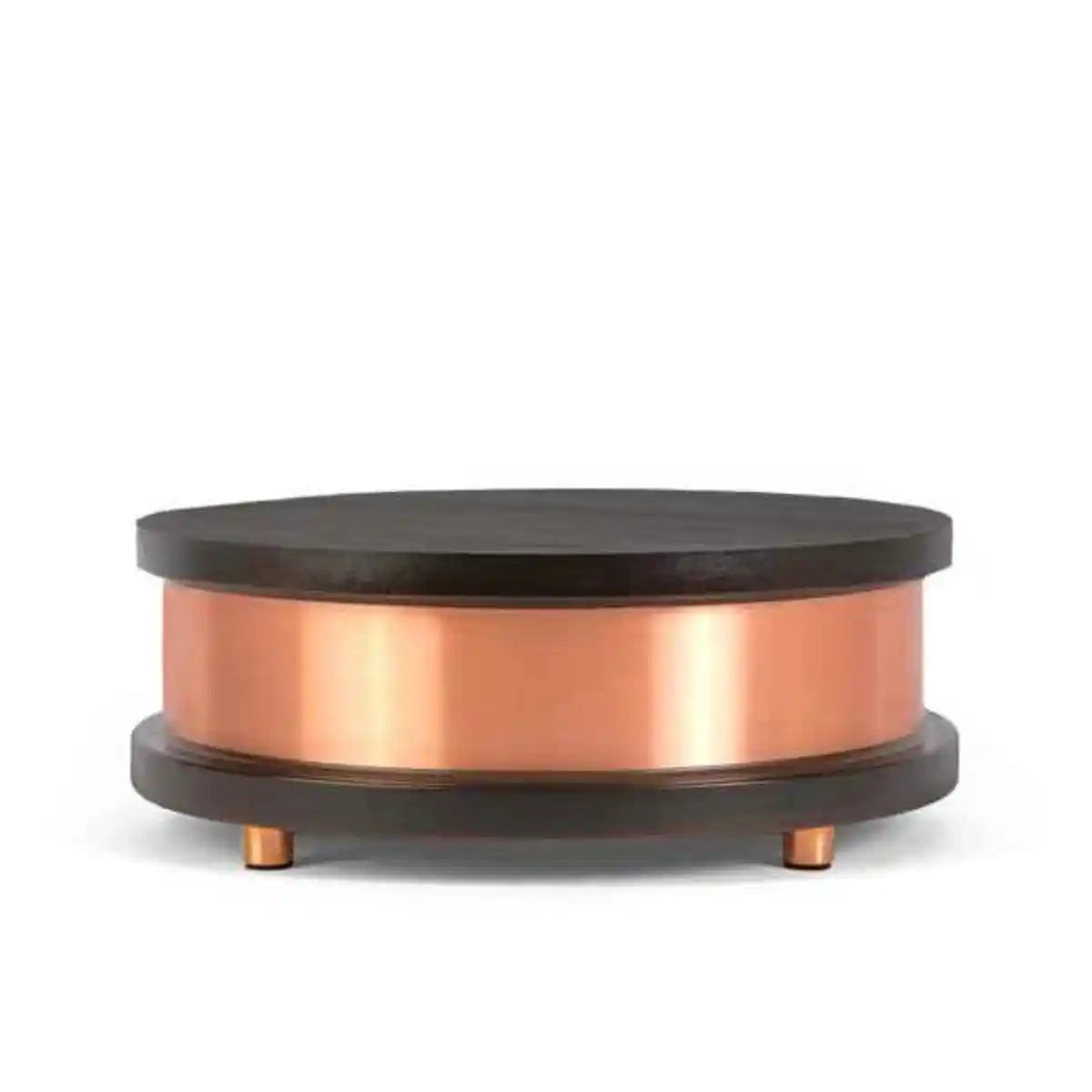 Waveguard Qi-Home Cell in Dark Beech with copper body on a white background